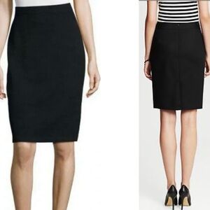 St.John Caviar Classic Black Wool Tailored Pencil Skirt Made in the USA Size 12